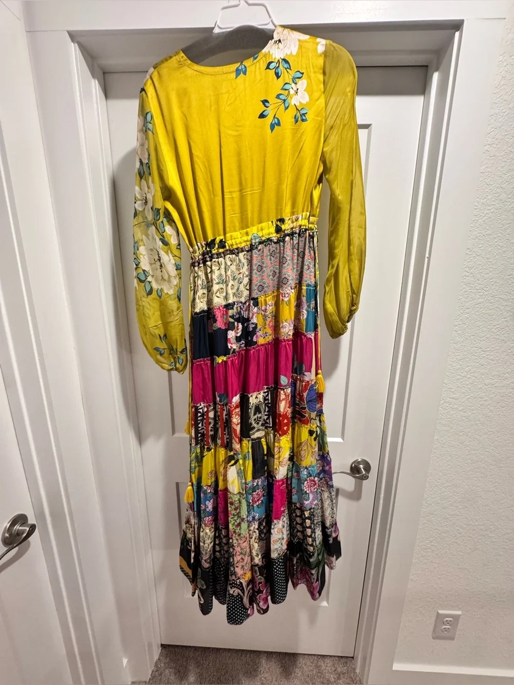 Johnny Was Bohemian Patchwork Maxi Dress in Yellow - Floral Mix - Picture 4 of 9
